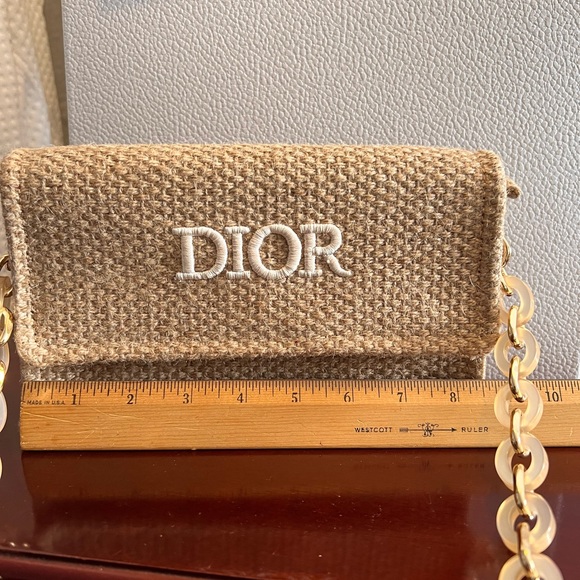 Dior Beauty raffia clutch or shoulder bag, excellent condition, with gift box - Picture 2 of 15